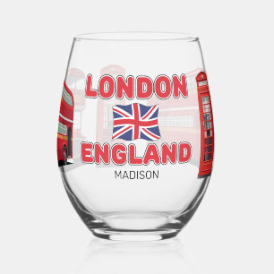 Aangepaste naam Londen Engeland Wijnglas Zonder Voet