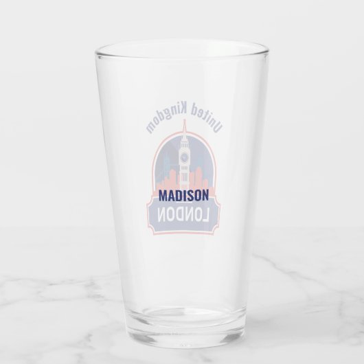 Aangepaste naam Londen Glas (Achterkant)