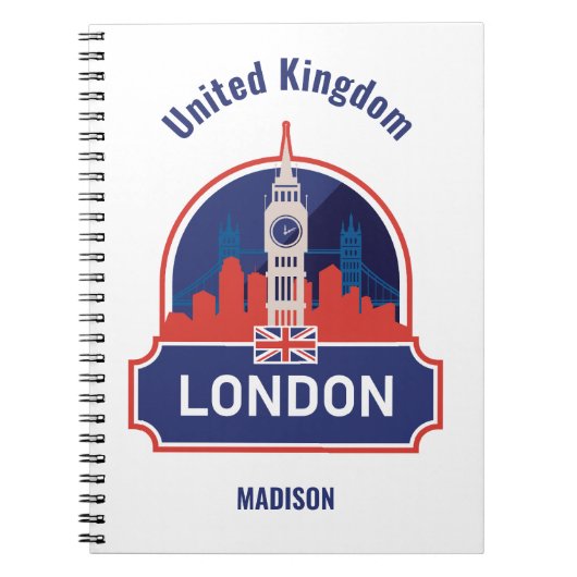 Aangepaste naam Londen Notitieboek (Voorkant)