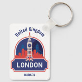 Aangepaste naam Londen Sleutelhanger (Achterkant)