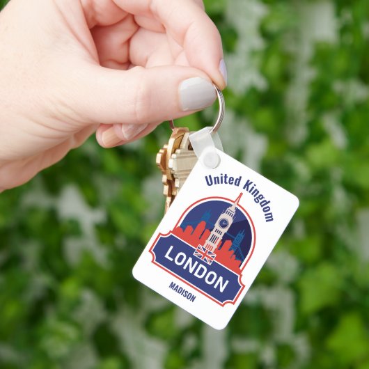 Aangepaste naam Londen Sleutelhanger (Hand)