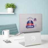 Aangepaste naam Londen Sticker (Laptop op bureau)