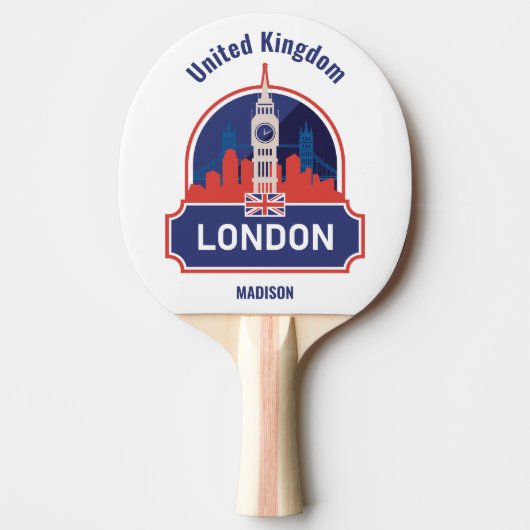 Aangepaste naam Londen Tafeltennisbatje (Voorkant)