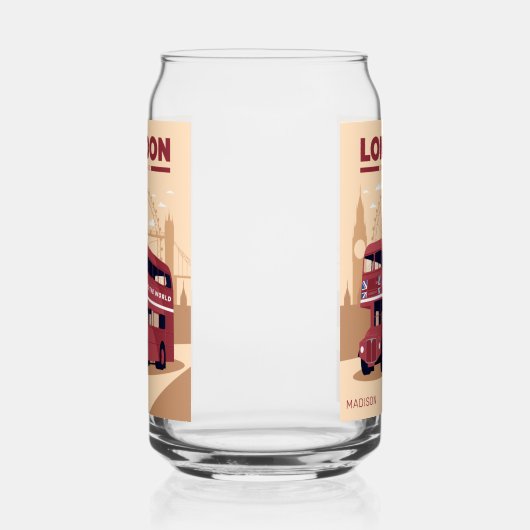 Aangepaste naam LONDON Blikvorm Glas (Rechts)