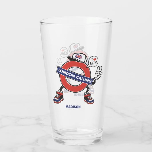 Aangepaste naam London Calling Glas (Achterkant)