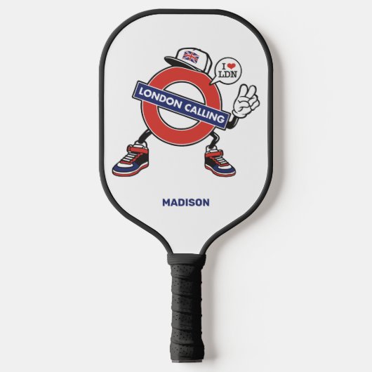 Aangepaste naam London Calling Pickleball Paddle (Voorkant)
