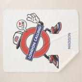 Aangepaste naam London Calling Sherpa Deken (Voorkant (horizontaal))