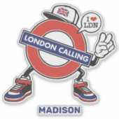 Aangepaste naam London Calling Sticker (Voorkant)
