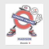 Aangepaste naam London Calling Sticker (Vel)