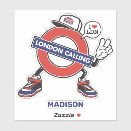 Aangepaste naam London Calling Sticker (Vel)
