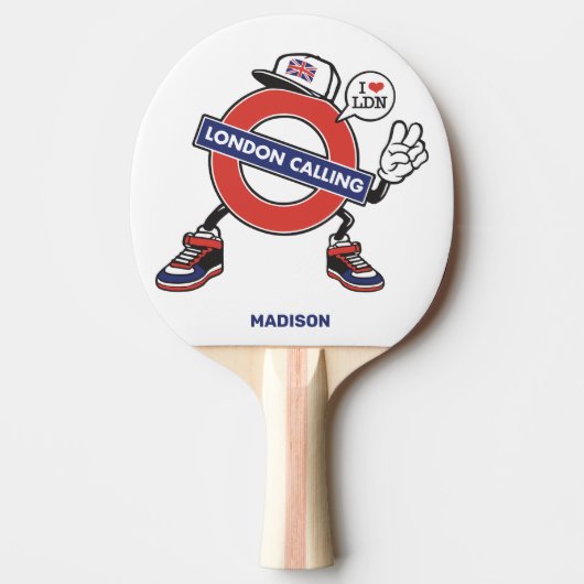 Aangepaste naam London Calling Tafeltennisbatje (Voorkant)