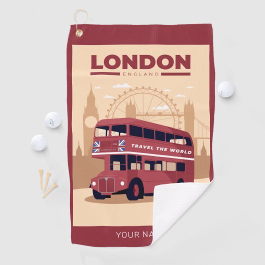 Aangepaste naam LONDON Golfhanddoek (Insitu)