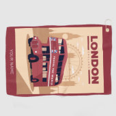 Aangepaste naam LONDON Golfhanddoek (Horizontaal)