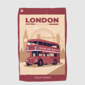 Aangepaste naam LONDON Golfhanddoek (Voorkant)