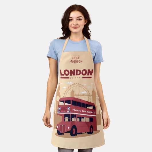 Aangepaste naam LONDON Schort (Gedragen)