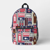 Aangepaste naam London UK Icons Bedrukte Rugzak (Voorkant)
