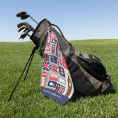 Aangepaste naam London UK Icons Golfhanddoek (Groen)