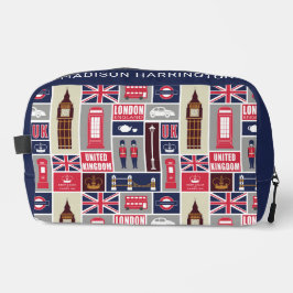 Aangepaste naam London UK Icons Toilettasje