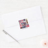 Aangepaste naam London UK Icons Vierkante Sticker (Envelop)