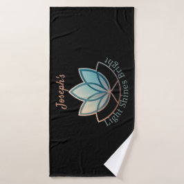 Aangepaste naam Lotus handdoek - [NAME] glanst hel