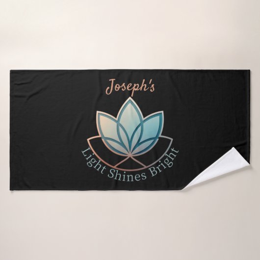 Aangepaste naam Lotus handdoek - [NAME] glanst hel (Badhanddoek)
