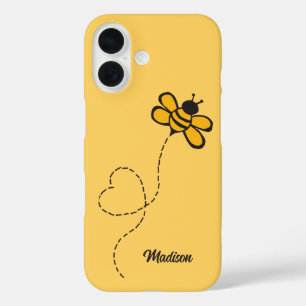 Aangepaste naam Love Bee iPhone 16 Hoesje