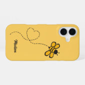 Aangepaste naam Love Bee iPhone 16 Hoesje (Achterkant horizontaal)