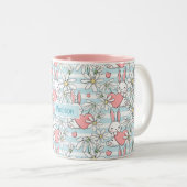 Aangepaste naam Love Bunnies Patroon Tweekleurige Koffiemok (Voorkant rechts)