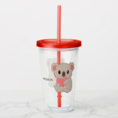 Aangepaste naam Love Koala Acryl Drinkbeker (Voorkant)