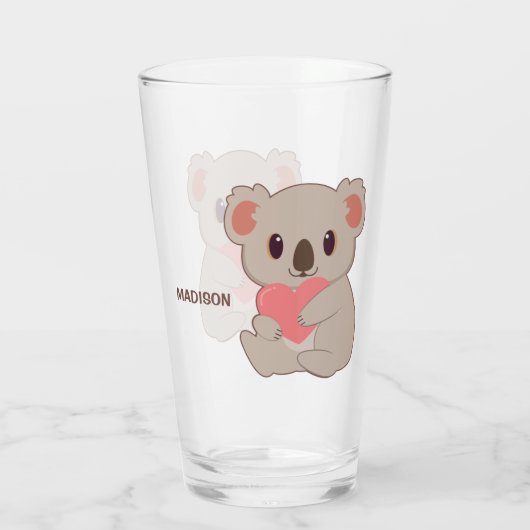 Aangepaste naam Love Koala Glas (Achterkant)