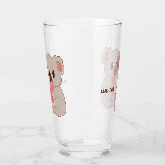 Aangepaste naam Love Koala Glas (Links)
