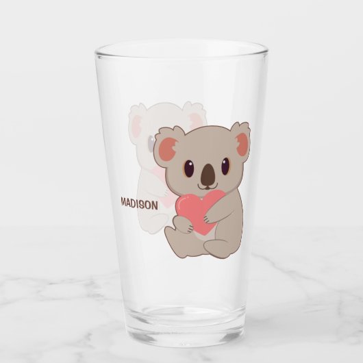 Aangepaste naam Love Koala Glas (Voorkant)