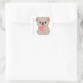 Aangepaste naam Love Koala Vierkante Sticker (Tas)