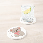 Aangepaste naam Love Koala Zandsteen Onderzetter (Zijkant)