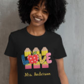 Aangepaste naam Love Pencil PreSchool Teacher T-shirt