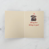 Aangepaste naam Love Schattige Otter Dieren Harten Feestdagen Kaart (Binnen)