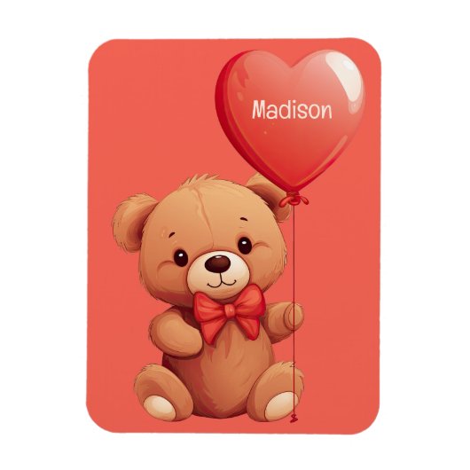 Aangepaste naam Love Teddy Magneet (Verticaal)