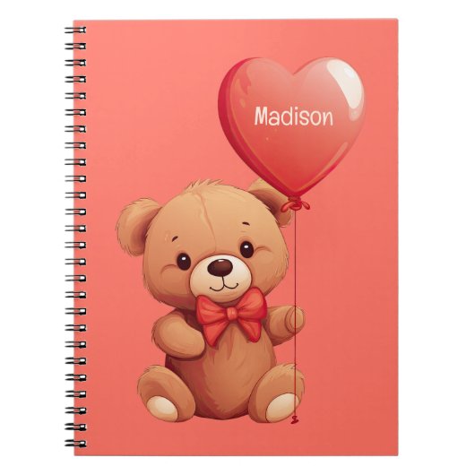 Aangepaste naam Love Teddy Notitieboek (Voorkant)