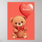 Aangepaste naam Love Teddy Poster (Voorkant)