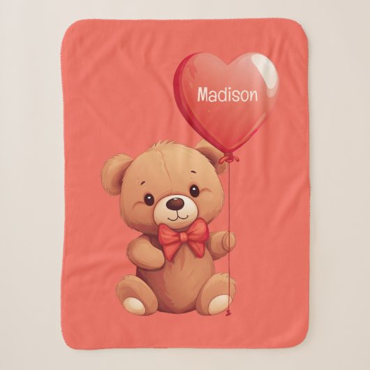 Aangepaste naam Love Teddy Sherpa Deken (Voorkant)