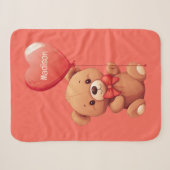 Aangepaste naam Love Teddy Sherpa Deken (Voorkant (horizontaal))