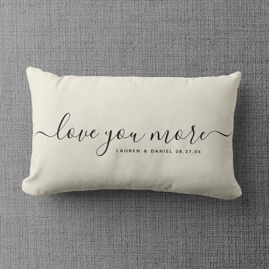 Aangepaste naam Love you More Valentijnsdag Jongge Kussen