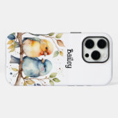 Aangepaste Naam Lovebirds Wildlife Natuur Animal A iPhone Hoesje (Achterkant horizontaal)