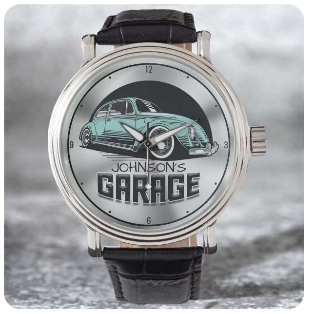 Aangepaste naam  luchtgekoelde VDub-autowagen Horloge (Creator heeft geüpload)