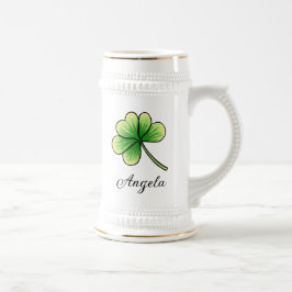 Aangepaste naam Lucky Clover St. Patrick's Day Bierpul