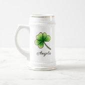 Aangepaste naam Lucky Clover St. Patrick's Day Bierpul (Links)