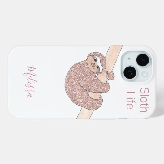 Aangepaste naam Luiaard Leven Case-Mate iPhone Case (Achterkant (horizontaal))