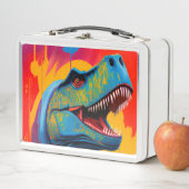 Aangepaste naam Lunch Box, Kleurrijke T-Rex Dinosa (In situ)