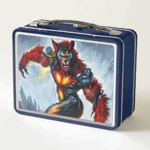 Aangepaste naam lunchbox, kleurrijk waren Wolf Hal