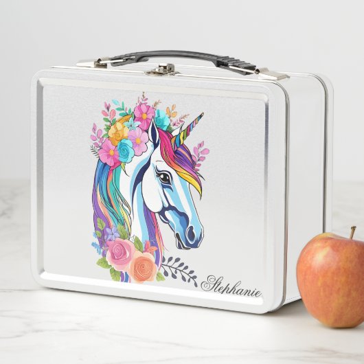 Aangepaste naam Lunchbox, Unieke Eenhoorn Design F (In situ)